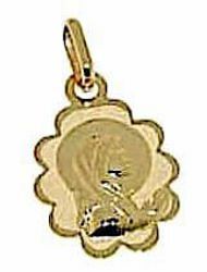 Picture of Madonna on Cloud Sacred Oval Medal Pendant gr 0,8 Yellow Gold 18k with cloud edge for Children (Boys and Girls)