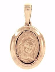 Picture of Madonna Our Lady of Sorrows Sacred Oval Medal Pendant gr 2,9 Yellow Gold 18k for Woman 