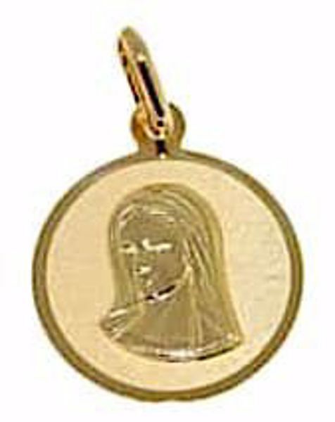 Immagine di Madonna Vergine Maria Medaglia Sacra Pendente tonda gr 0,85 Oro giallo 18kt da Donna 