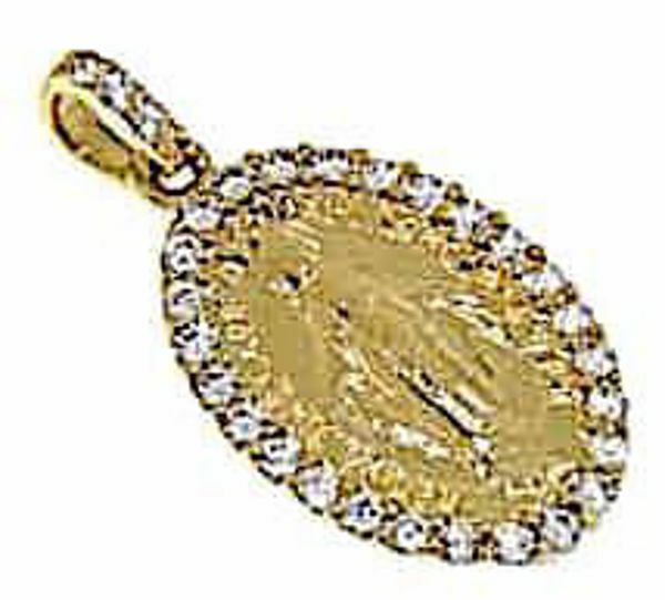Picture of Miraculous Medal gr 2,2 yellow / white gold 18k, cubic zirconia
