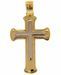 Picture of Double Byzantine Cross Pendant gr 4,3 Bicolour yellow white solid Gold 18k Unisex Woman Man 