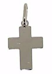 Immagine di Croce dritta liscia Ciondolo Pendente gr 0,8 Oro bianco 18kt lastra stampata a rilievo Unisex Donna Uomo 