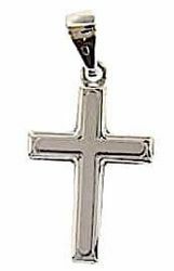Picture of Double Straight Cross Pendant gr 1,2 White Gold 18k relief printed plate Unisex Woman Man 