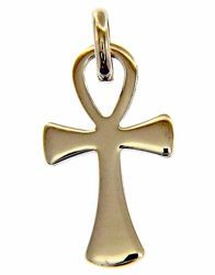 Immagine di Chiave della Vita Ankh Croce Copta Ansata Ciondolo Pendente gr 1,5 Oro bianco massiccio 18kt Unisex Donna Uomo 
