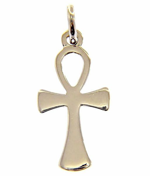 Picture of Cross of Life Ankh Crux Ansata Pendant gr 1,1 White solid Gold 18k Unisex Woman Man 