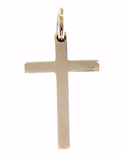 Immagine di Croce dritta semplice Ciondolo Pendente gr 1,25 Oro bianco massiccio 18kt Unisex Donna Uomo 