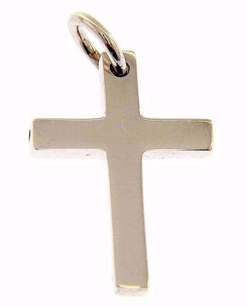 Picture of Simple Straight Cross Pendant gr 2,7 White solid Gold 18k Unisex Woman Man 