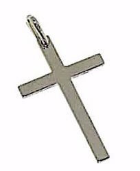 Immagine di Croce dritta semplice Ciondolo Pendente gr 1,35 Oro bianco massiccio 18kt Unisex Donna Uomo 