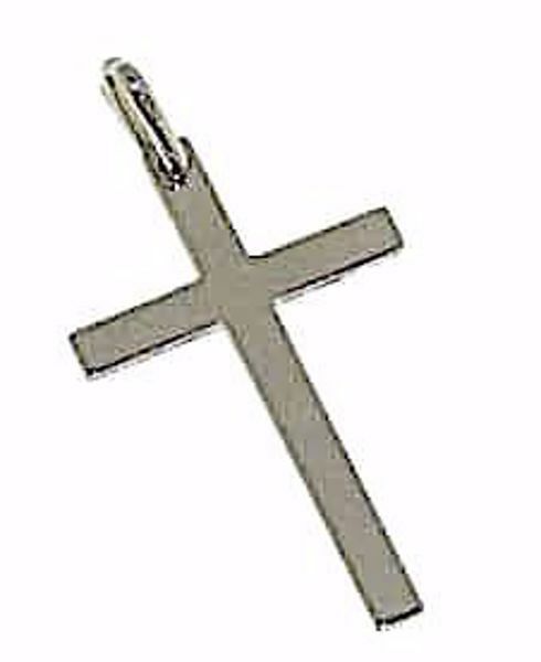 Imagen de Cruz recta simple Colgante gr 1,35 Oro blanco macizo 18kt Unisex Mujer Hombre 
