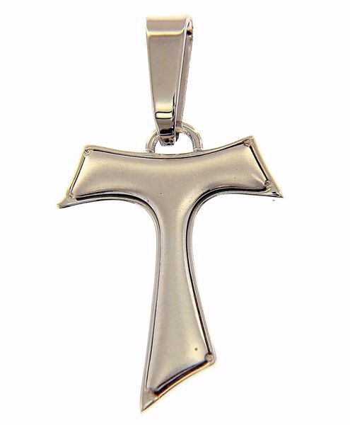 Immagine di Croce Tau di San Francesco Ciondolo Pendente gr 3,1 Oro bianco massiccio 18kt Unisex Donna Uomo 