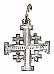 Picture of Tri-lobed double Cross Pendant gr 1,65 White solid Gold 18k Unisex Woman Man 