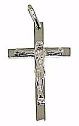 Picture of Straight Cross with Body of Christ Pendant gr 2,1 White solid Gold 18k Unisex Woman Man 