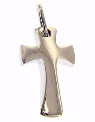 Immagine di Croce bombata piccola Ciondolo Pendente gr 1,4 Oro bianco massiccio 18kt Unisex Donna Uomo 