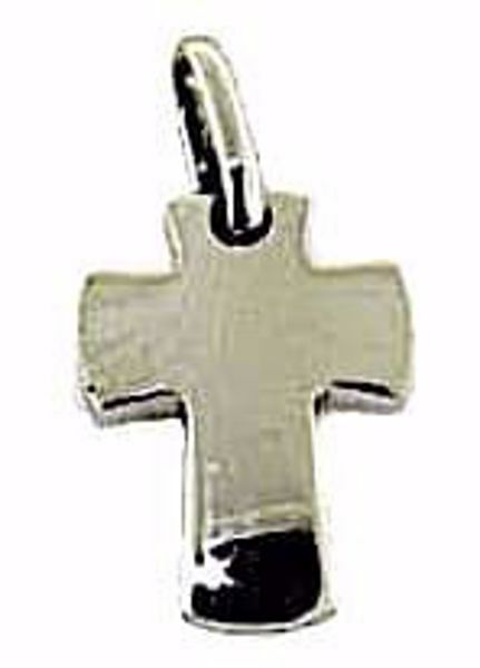 Picture of Smooth convex Cross Pendant gr 1,9 White solid Gold 18k Unisex Woman Man 