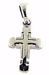 Picture of Modern Cross Pendant gr 2 White solid Gold 18k Unisex Woman Man 
