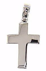 Picture of Smooth Straight Cross Pendant gr 3,6 White solid Gold 18k Unisex Woman Man 