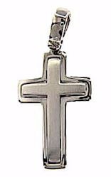 Picture of Double convex Cross Pendant gr 3,2 White solid Gold 18k Unisex Woman Man 