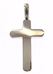 Picture of Smooth Rounded Cross  Pendant gr 7,7 White solid Gold 18k Unisex Woman Man 