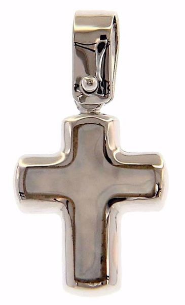 Picture of Cross Fashion Pendant gr 0,9 White Gold 18k with white Mother of Pearl Unisex Woman Man 