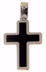 Immagine di Croce nera Ciondolo Pendente Moda gr 1,5 Oro bianco 18kt con Onice Unisex Donna Uomo 