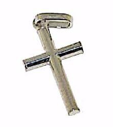 Picture of Simple Straight Cross Pendant gr 1,05 White Gold 18k Hollow Tube Unisex Woman Man 