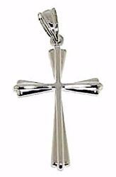 Immagine di Croce moderna trilobata Ciondolo Pendente gr 1,15 Oro bianco 18kt a Canna vuota Unisex Donna Uomo 