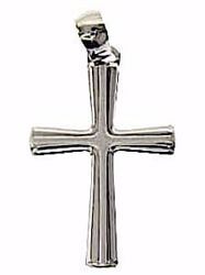 Immagine di Croce doppia Ciondolo Pendente gr 1,4 Oro bianco 18kt a Canna vuota Unisex Donna Uomo 