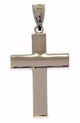 Immagine di Croce moderna liscia Ciondolo Pendente gr 1,1 Oro bianco 18kt a Canna vuota Unisex Donna Uomo 