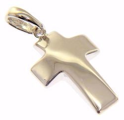 Picture of Convex Cross Pendant gr 1,35 White Gold 18k Hollow Tube Unisex Woman Man 