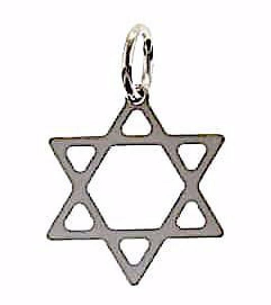 Picture of 6-pointed Star of David Shield Pendant gr 0,75 White Gold 18k Unisex Woman Man 
