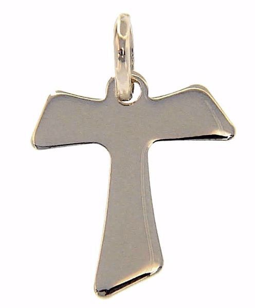 Immagine di Croce Tau di San Francesco Ciondolo Pendente gr 0,75 Oro bianco 9kt Unisex Donna Uomo 