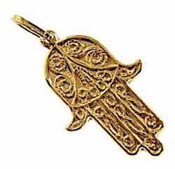 Picture of Hand of Fatima Pendant gr 1,1 Yellow Gold 18k Unisex Woman Man 