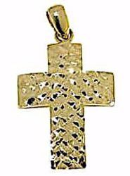Picture of Decorated Straight Cross Pendant gr 1,5 Yellow Gold 18k relief printed plate Unisex Woman Man 