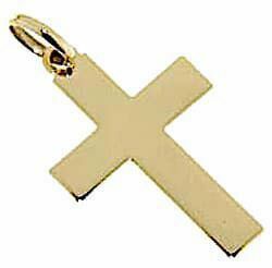 Picture of Simple Straight Cross Pendant gr 1 Yellow Gold 18k relief printed plate Unisex Woman Man 
