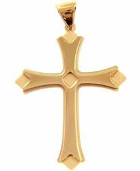 Picture of 8-pointed Double Cross Pendant gr 2,4 Yellow Gold 18k relief printed plate Unisex Woman Man 