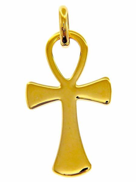 Immagine di Chiave della Vita Ankh Croce Copta Ansata Ciondolo Pendente gr 2 Oro giallo massiccio 18kt Unisex Donna Uomo 