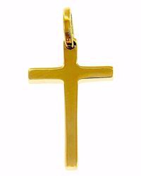 Picture of Simple Straight Cross Pendant gr 1,3 Yellow solid Gold 18k Unisex Woman Man 