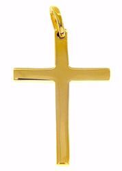 Picture of Simple Straight Cross Pendant gr 2,5 Yellow solid Gold 18k Unisex Woman Man 