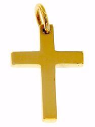 Picture of Simple Straight Cross Pendant gr 2,7 Yellow solid Gold 18k Unisex Woman Man 