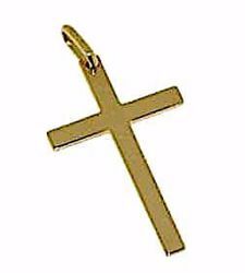 Immagine di Croce dritta semplice Ciondolo Pendente gr 1,45 Oro giallo massiccio 18kt Unisex Donna Uomo 