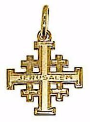 Immagine di Croce di Gerusalemme Ciondolo Pendente gr 1,8 Oro giallo massiccio 18kt Unisex Donna Uomo 