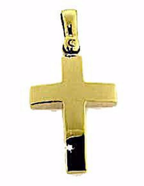 Immagine di Croce dritta bombata Ciondolo Pendente gr 2,7 Oro giallo massiccio 18kt Unisex Donna Uomo 