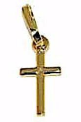 Picture of Simple Straight Cross Pendant gr 0,5 Yellow solid Gold 18k Unisex Woman Man 
