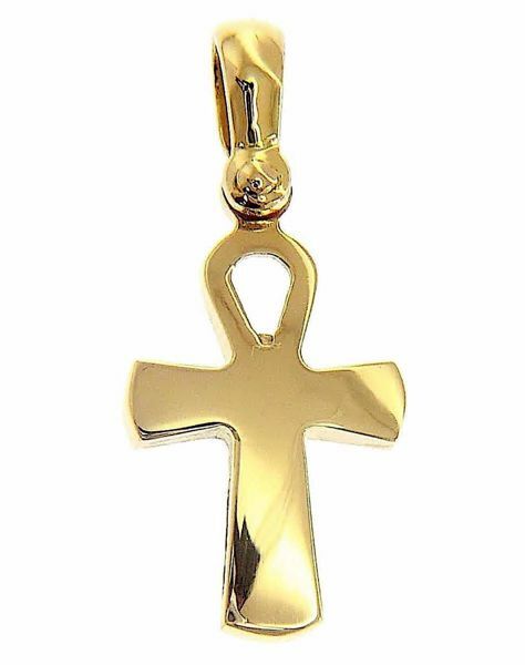Immagine di Chiave della Vita Ankh Croce Copta Ansata Ciondolo Pendente gr 1,6 Oro giallo massiccio 18kt Unisex Donna Uomo 