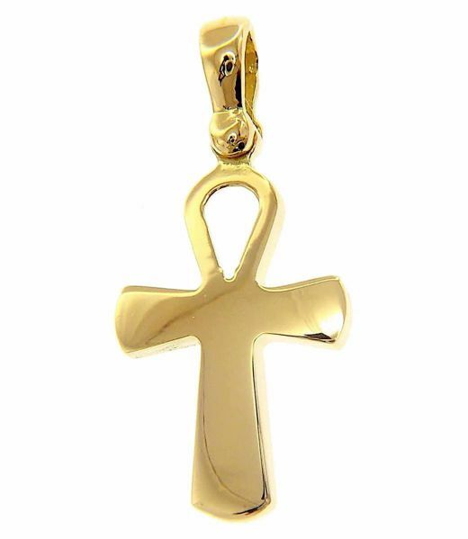 Picture of Cross of Life Ankh Crux Ansata Pendant gr 2 Yellow solid Gold 18k Unisex Woman Man 