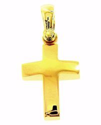 Immagine di Croce bombata liscia Ciondolo Pendente gr 2,3 Oro giallo massiccio 18kt Unisex Donna Uomo 