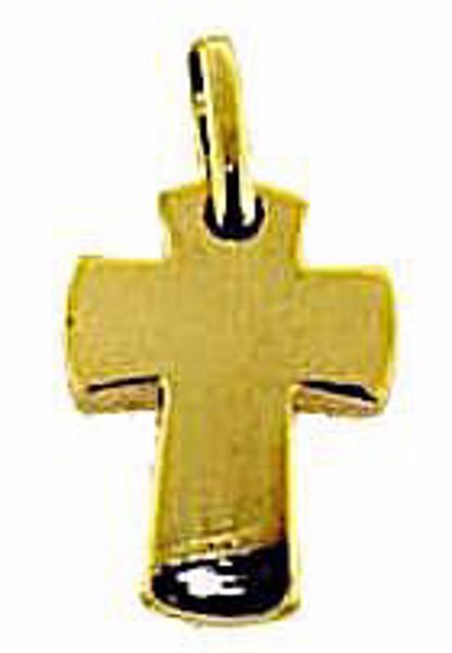 Immagine di Croce bombata liscia Ciondolo Pendente gr 1,9 Oro giallo massiccio 18kt Unisex Donna Uomo 