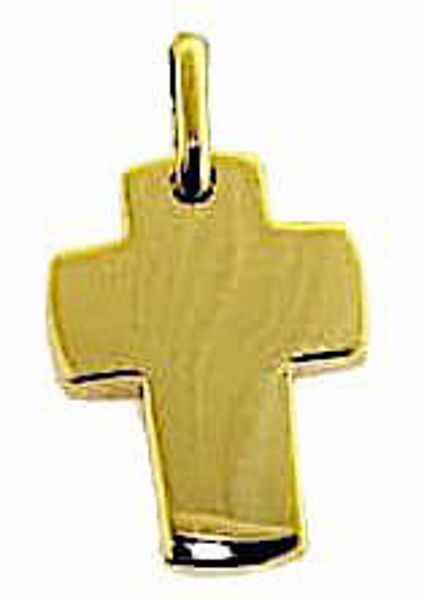 Picture of Rounded smooth Cross Pendant gr 2,5 Yellow solid Gold 18k Unisex Woman Man 