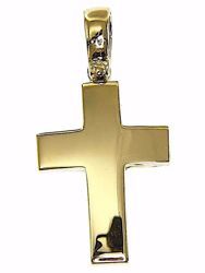 Picture of Smooth Straight Cross Pendant gr 3,8 Yellow solid Gold 18k Unisex Woman Man 