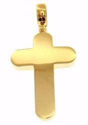 Picture of Smooth Rounded Cross Pendant gr 13,4 Yellow solid Gold 18k Unisex Woman Man 